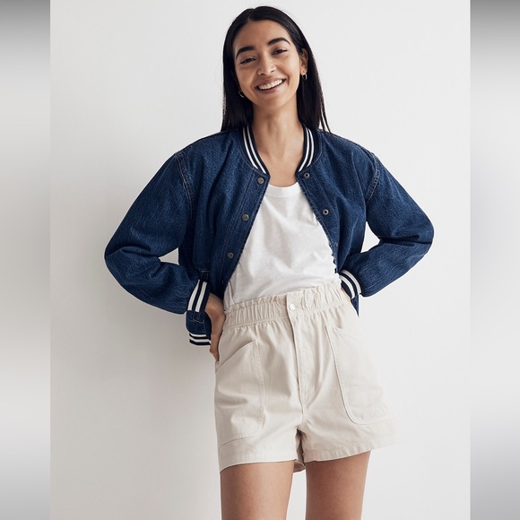 Madewell Pants - Madewell Denim Pull On Paper Bag Utility Shorts Garment Dyed Edition